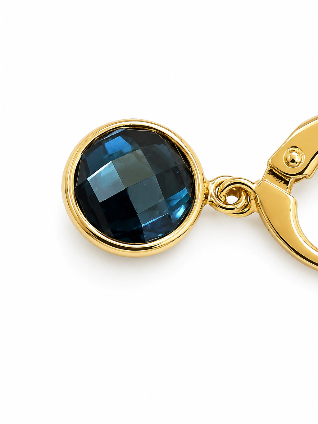 Blue 14k Gold Stone Earrings XXX 2.22 grams