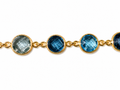 14k Blue Stones Gold Bracelet 5.9 grams 8.5 inches