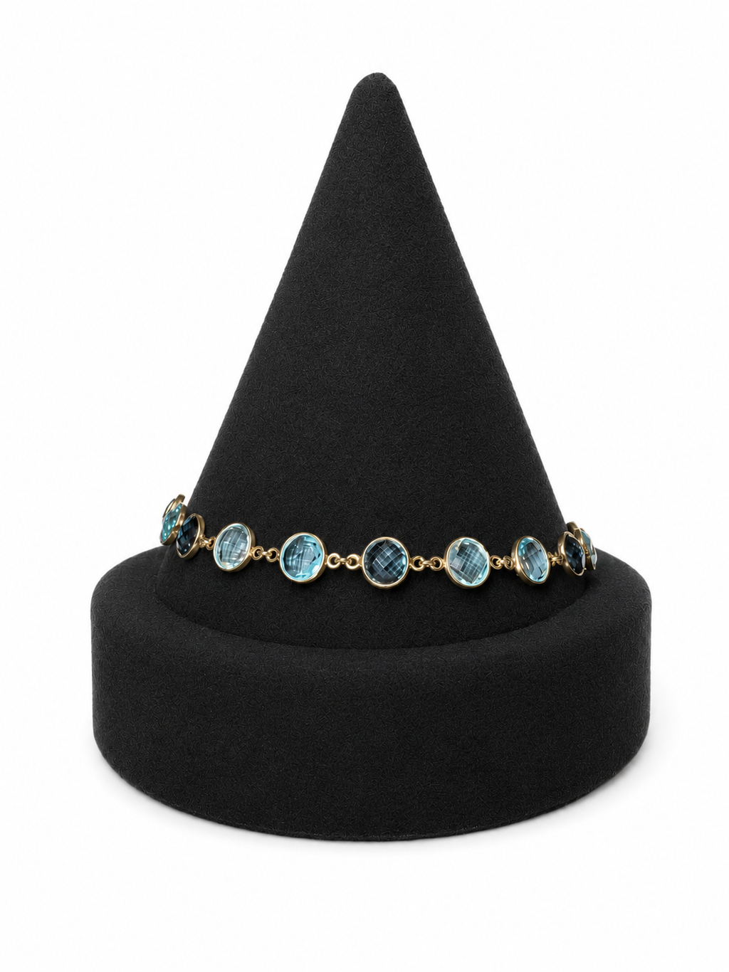 14k Blue Stones Gold Bracelet 5.9 grams 8.5 inches