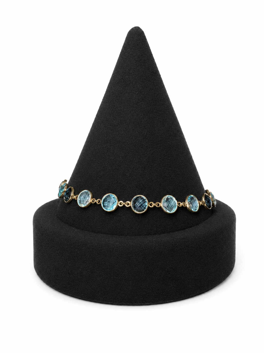 14k Blue Stones Gold Bracelet 5.9 grams 8.5 inches