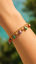 18k Gold Colorful Stones Bracelet 11.58 SOLD OUT