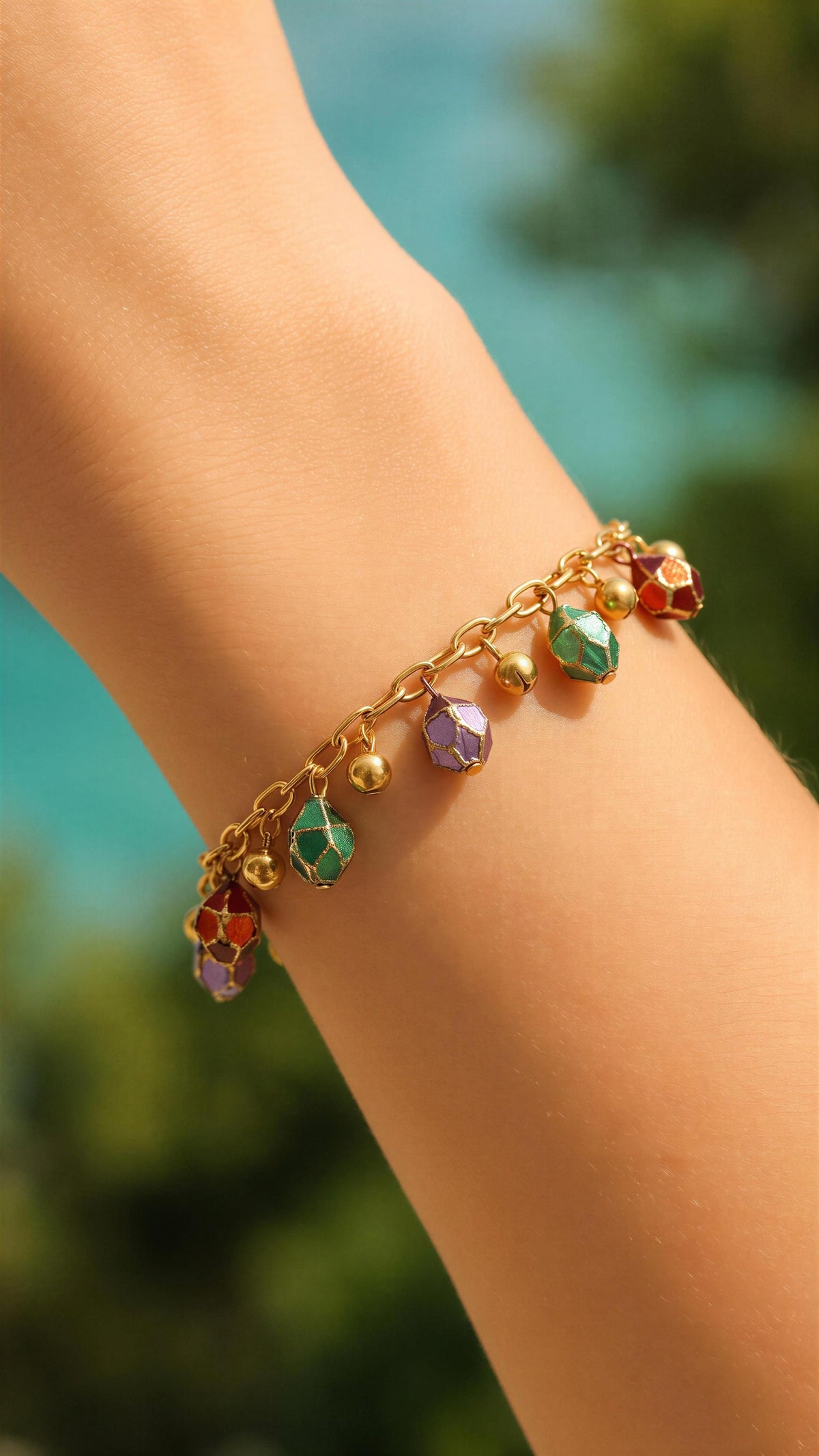 18k Gold Colorful Stones Bracelet 11.58 SOLD OUT