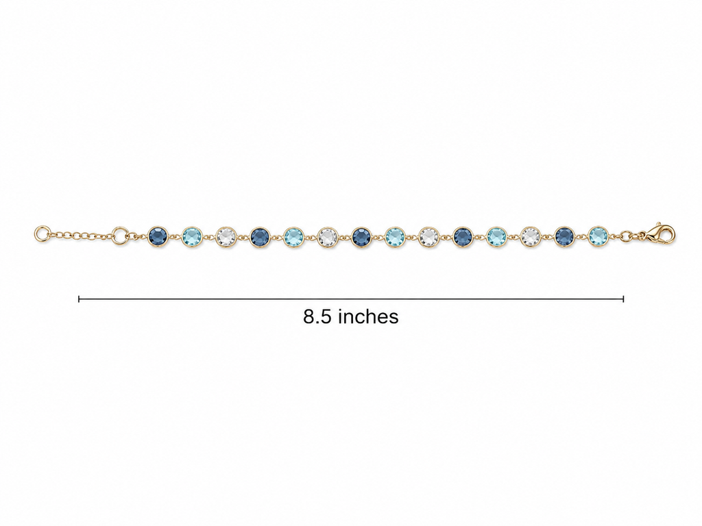 14k Blue Stones Gold Bracelet 5.9 grams 8.5 inches