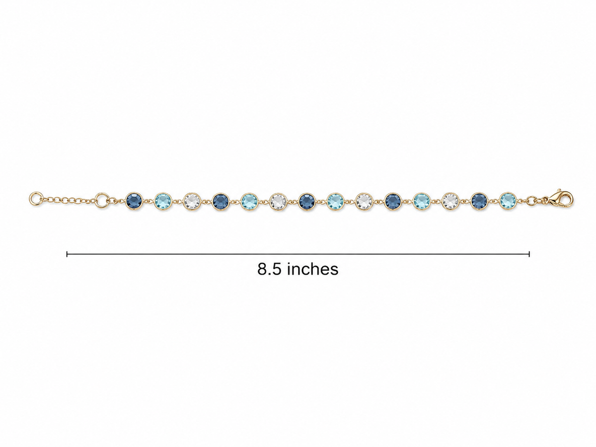 14k Blue Stones Gold Bracelet 5.9 grams 8.5 inches