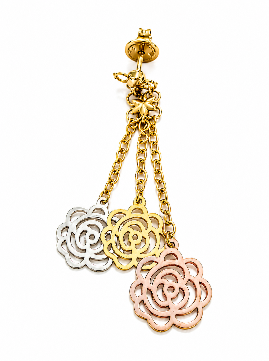 Colorful Gold Flower Earrings 4.55 grams 18k