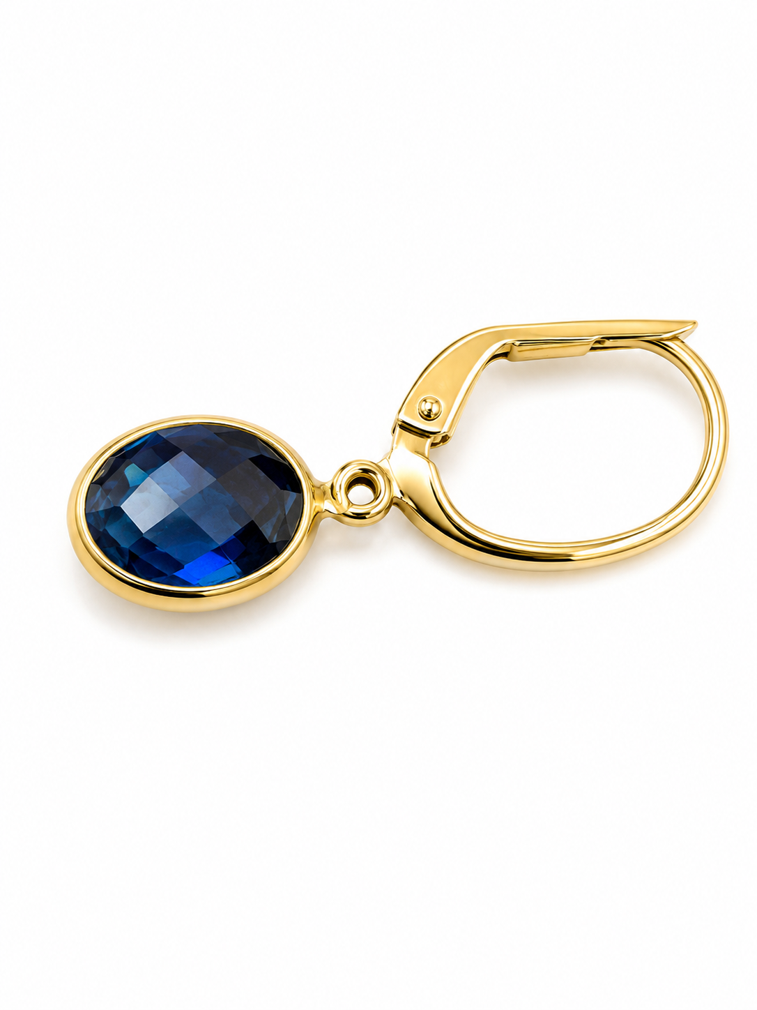 Blue 14k Gold Stone Earrings XXX 2.22 grams