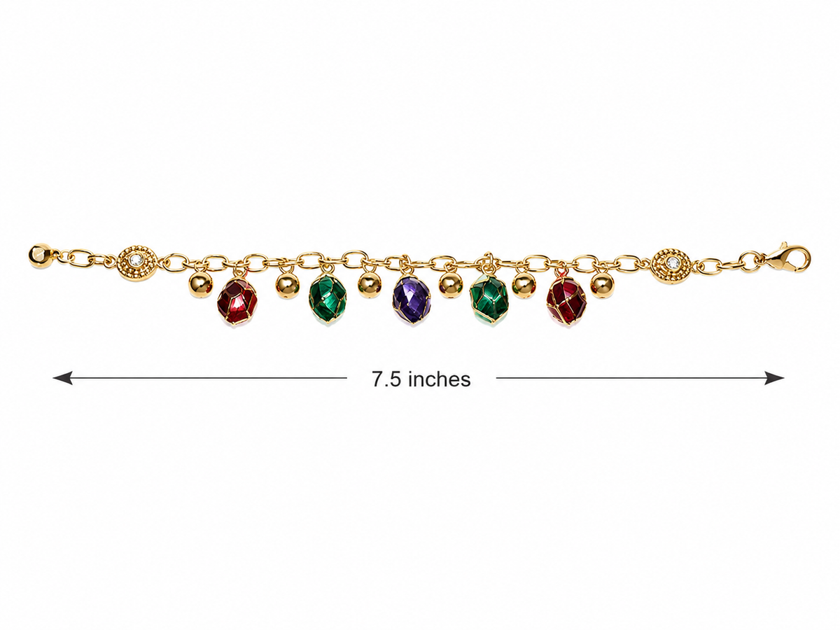 18k Gold Colorful Stones Bracelet 11.58 SOLD OUT