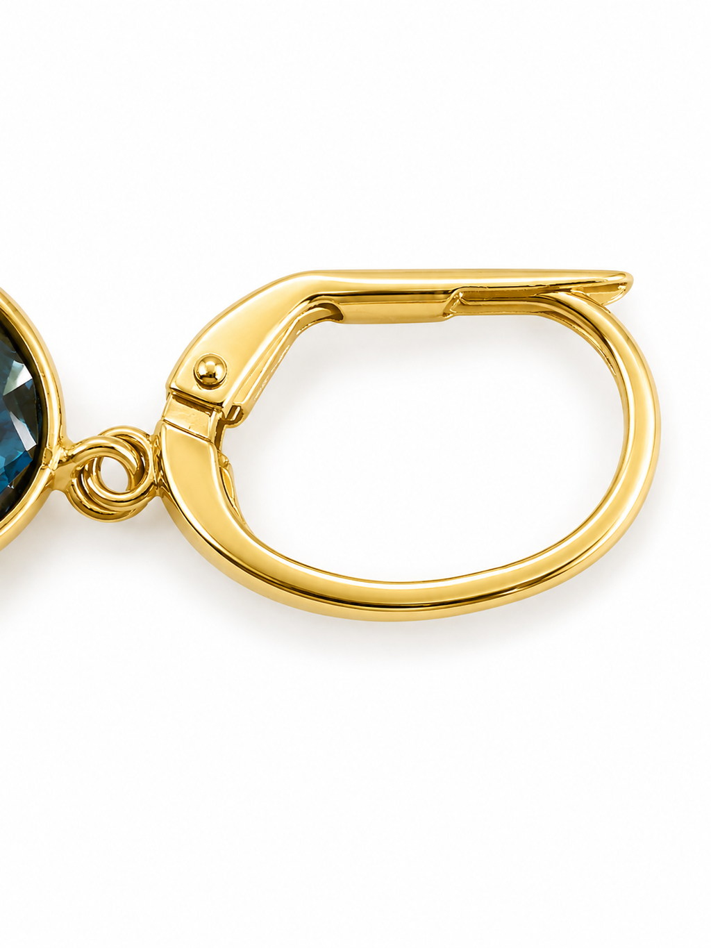 Blue 14k Gold Stone Earrings XXX 2.22 grams