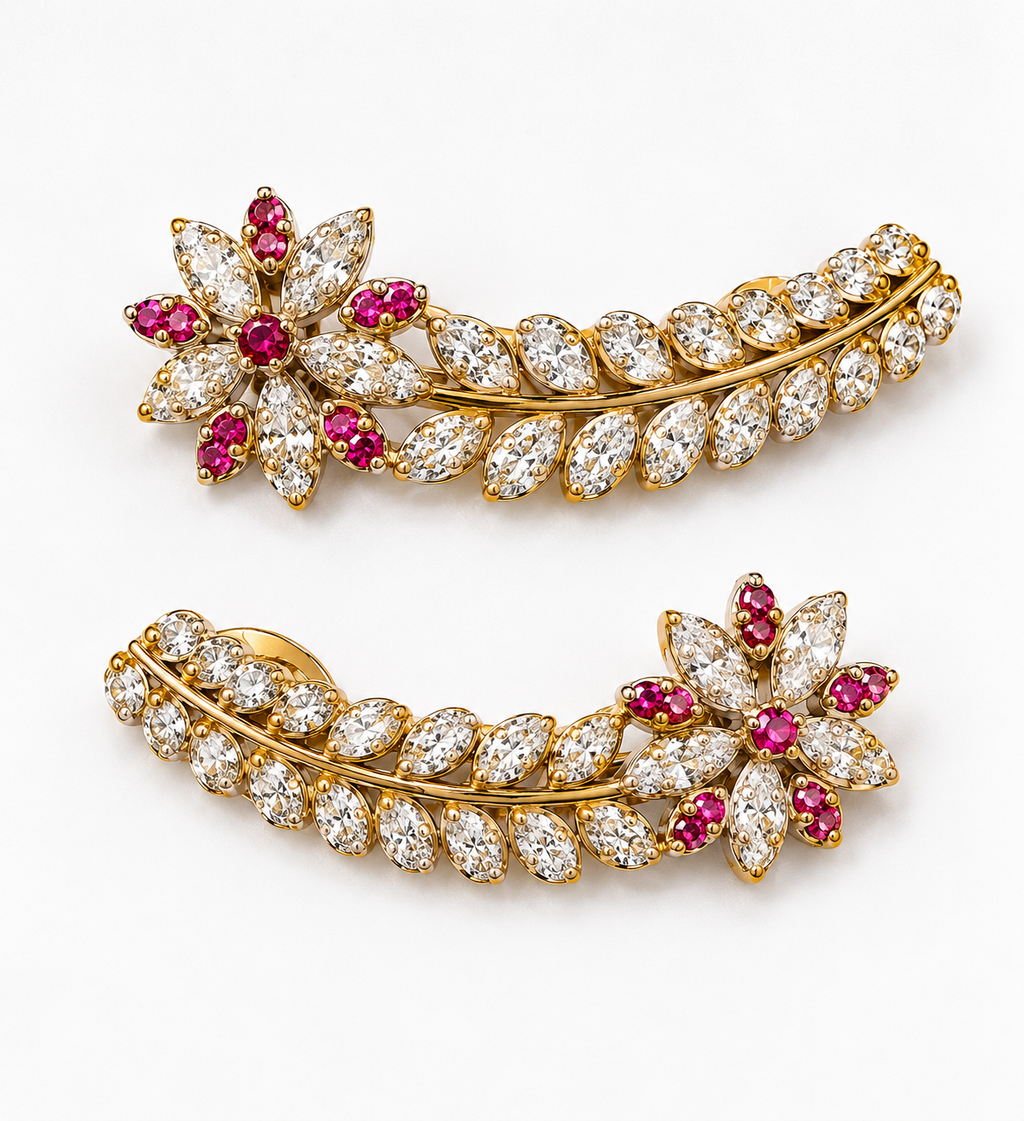 18k Flower Earrings 5.31 grams