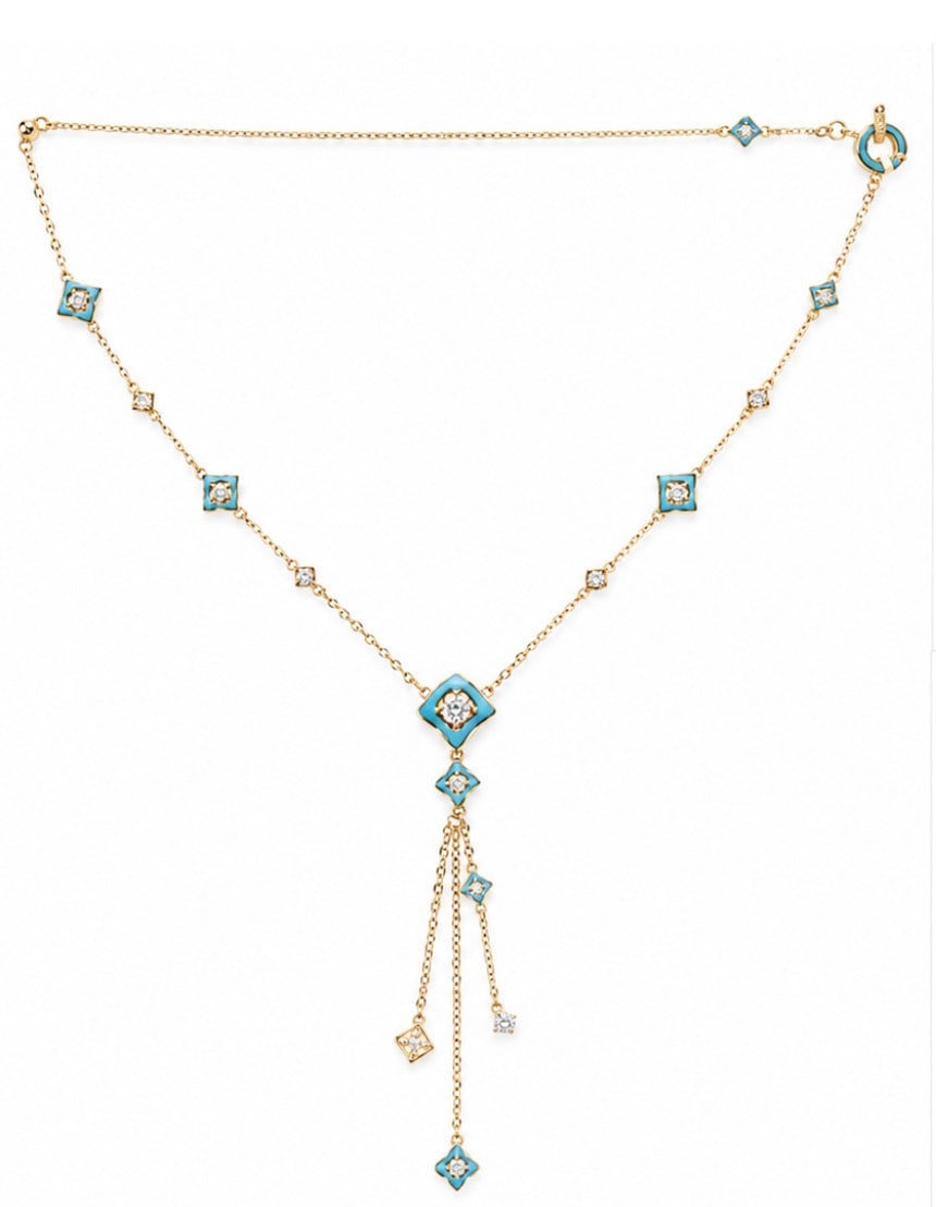 18k Gold Turquoise Necklace 17.24 SOLD OUT