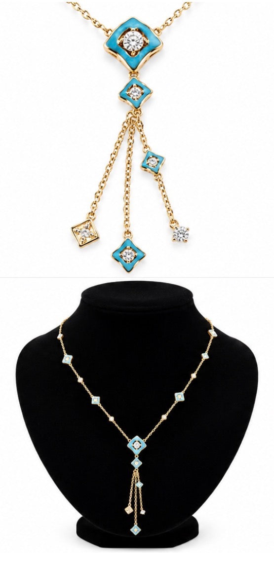 18k Gold Turquoise Necklace 17.24 SOLD OUT