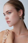 Blue 14k Gold Stone Earrings XXX 2.22 grams