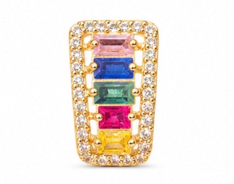 18k Colorful Stone Earrings 4.6 grams