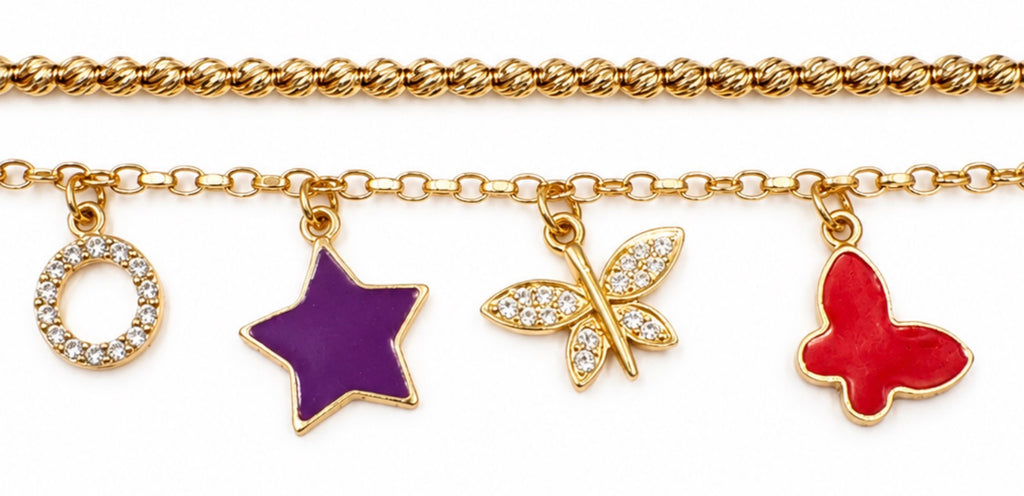 18k Gold Colorful Style Bracelet  11.8 grams 8 inches