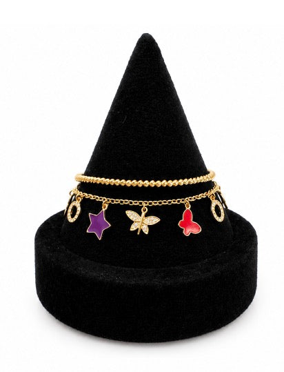 18k Gold Colorful Style Bracelet  11.8 grams 8 inches