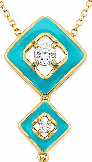 18k Gold Turquoise Necklace 17.24 SOLD OUT