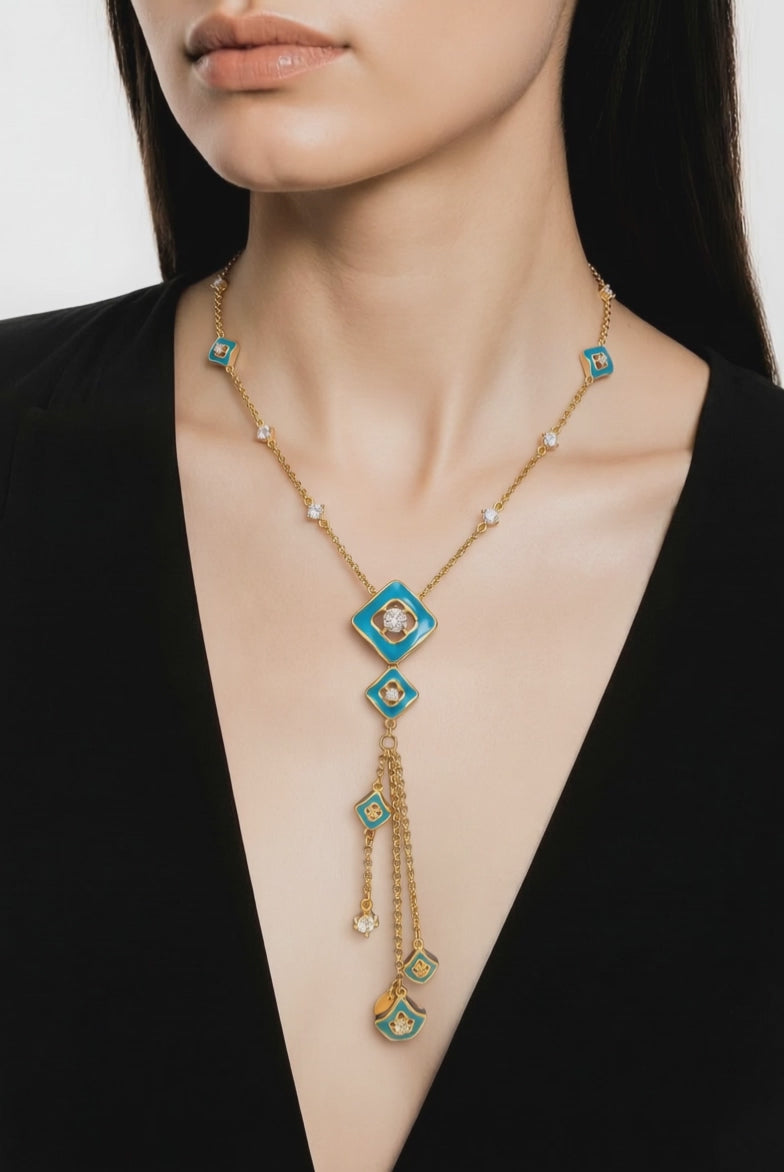 18k Gold Turquoise Necklace 17.24 SOLD OUT